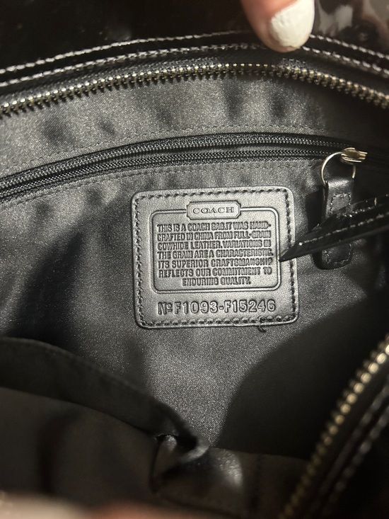 Coach Black Patent Circle-Embossed Shoulder Bag - Picture 2 of 4